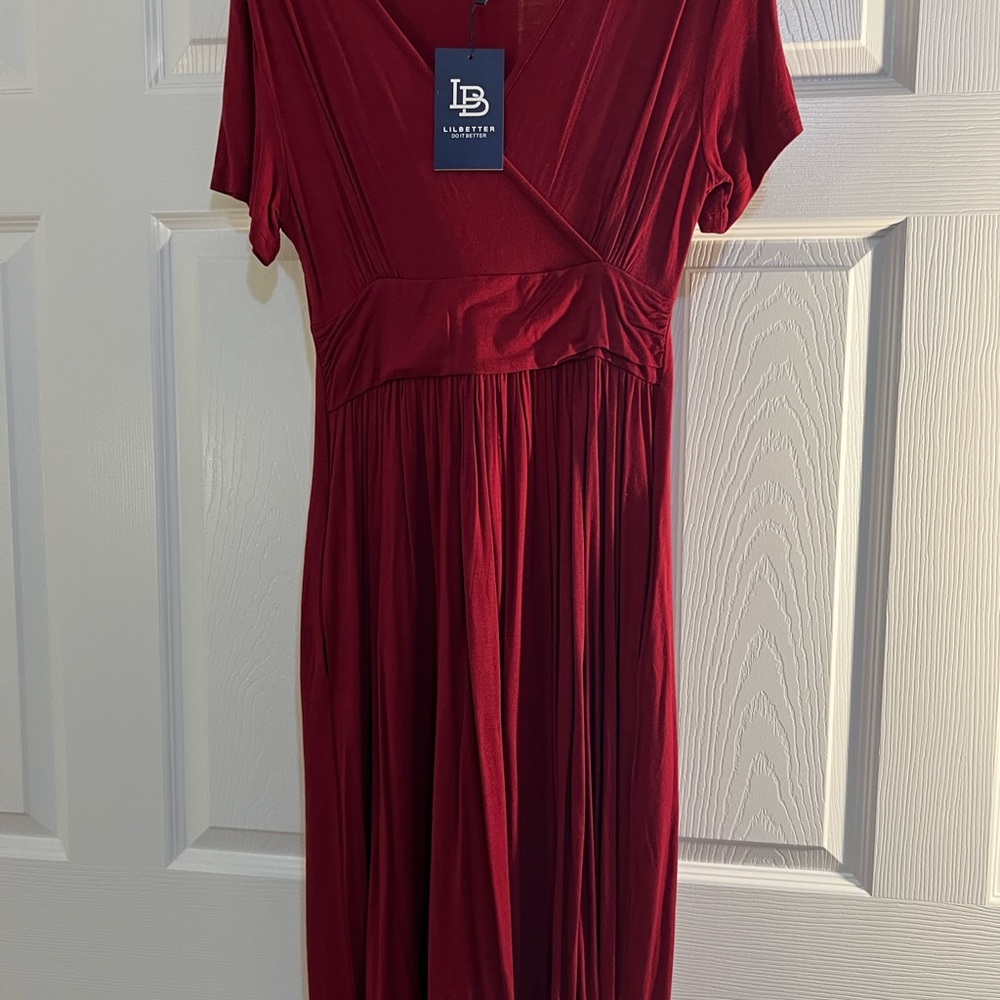 Luxuriously Soft Burgundy Midi Dress by